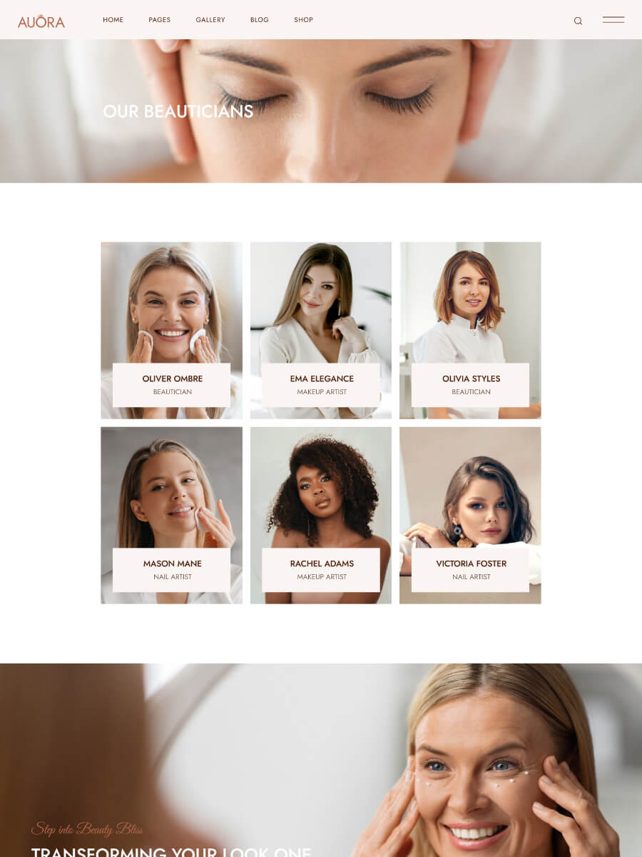 Our Beauticians Team